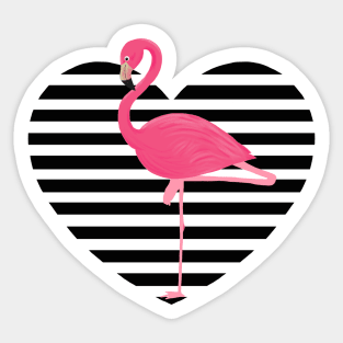 Flamingo on heart Sticker